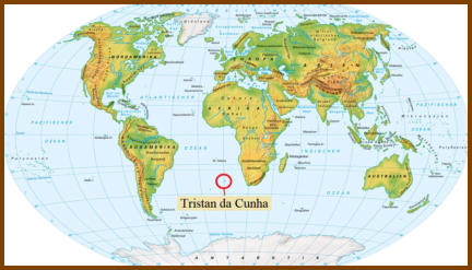 Lage der Insel Tristan da Cunha